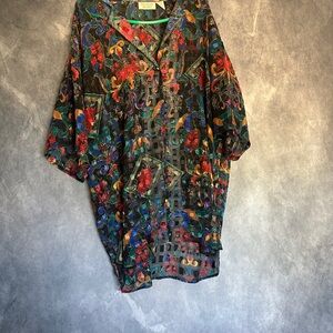 Vintage Victoria's Secret Multicolor Long Sheer Blouse